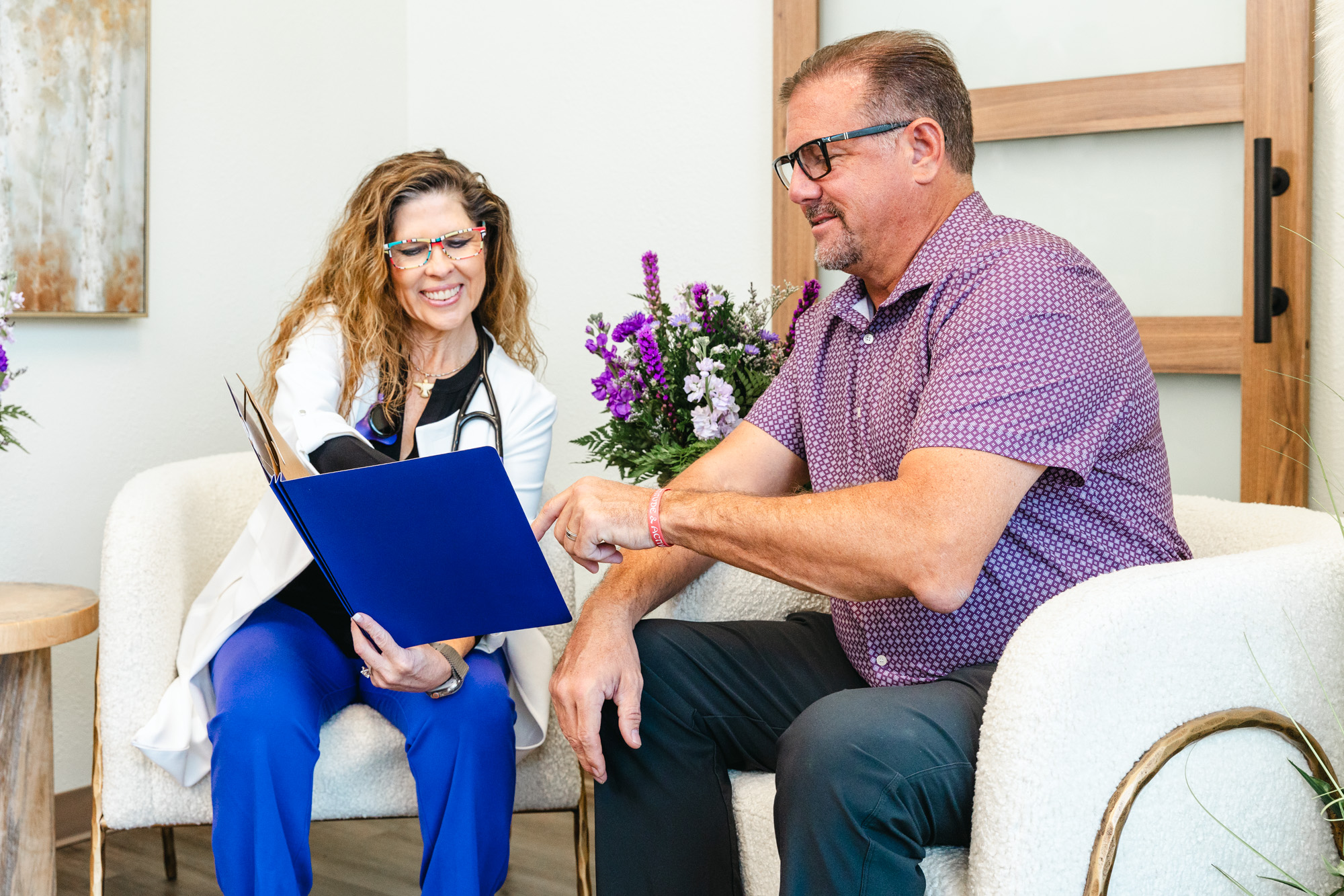 provider and client going over options in a consultation